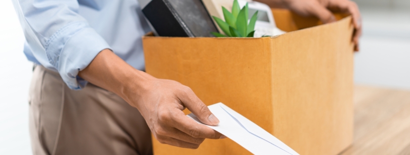 Resignation,Concept,The,Male,Officer,Standing,,Putting,His,Box,Of