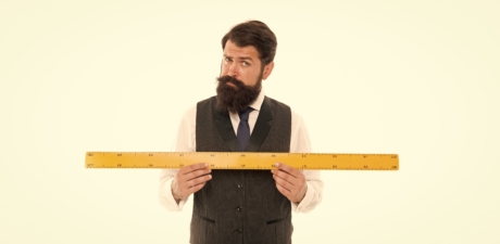 Big,Size.,Measure,And,Control.,Bearded,Man,With,Ruler,Isolated